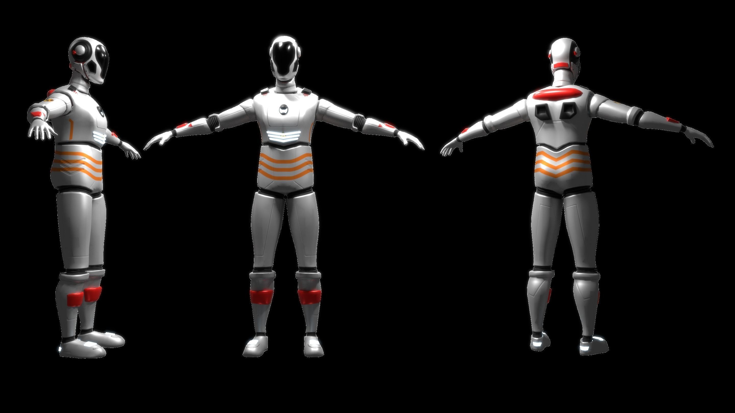 Futuristic Soldier - Robots Character Pack Low-poly 3D model_2