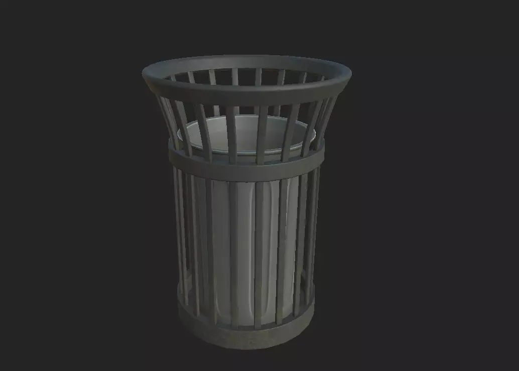 City Garbage Cans Low-poly 3D model_0