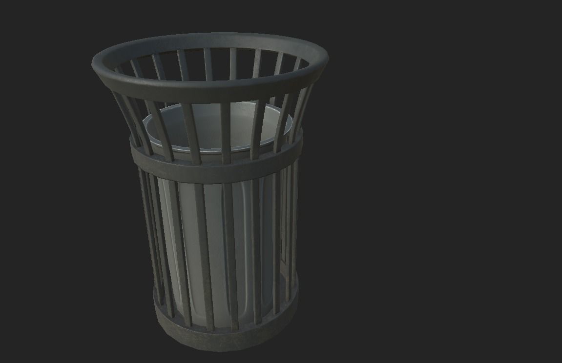 City Garbage Cans Low-poly 3D model_5