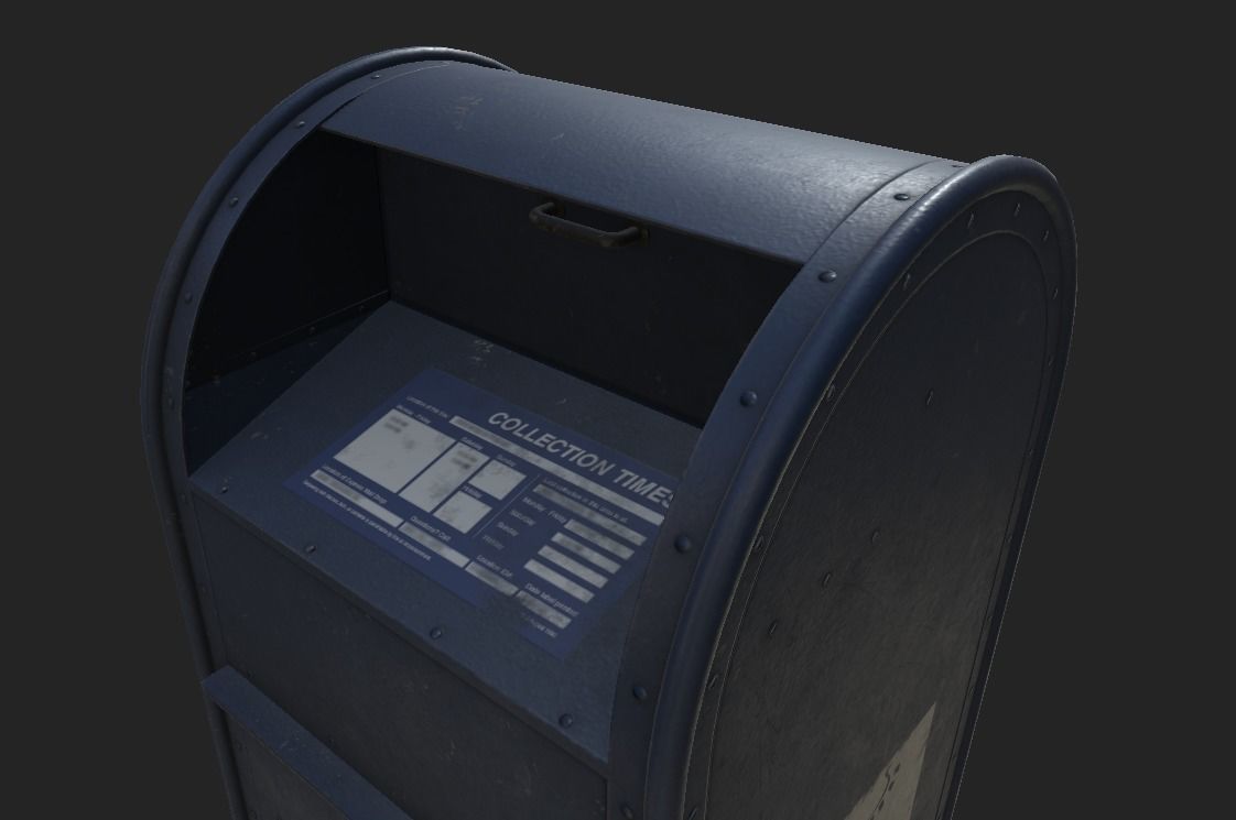 City Mailbox Low-poly 3D model_4