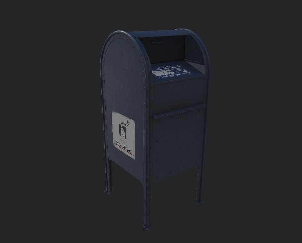City Mailbox Low-poly 3D model_6