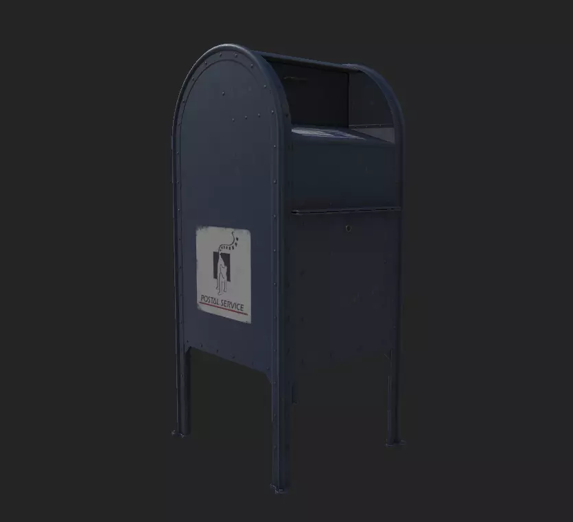 City Mailbox Low-poly 3D model_0