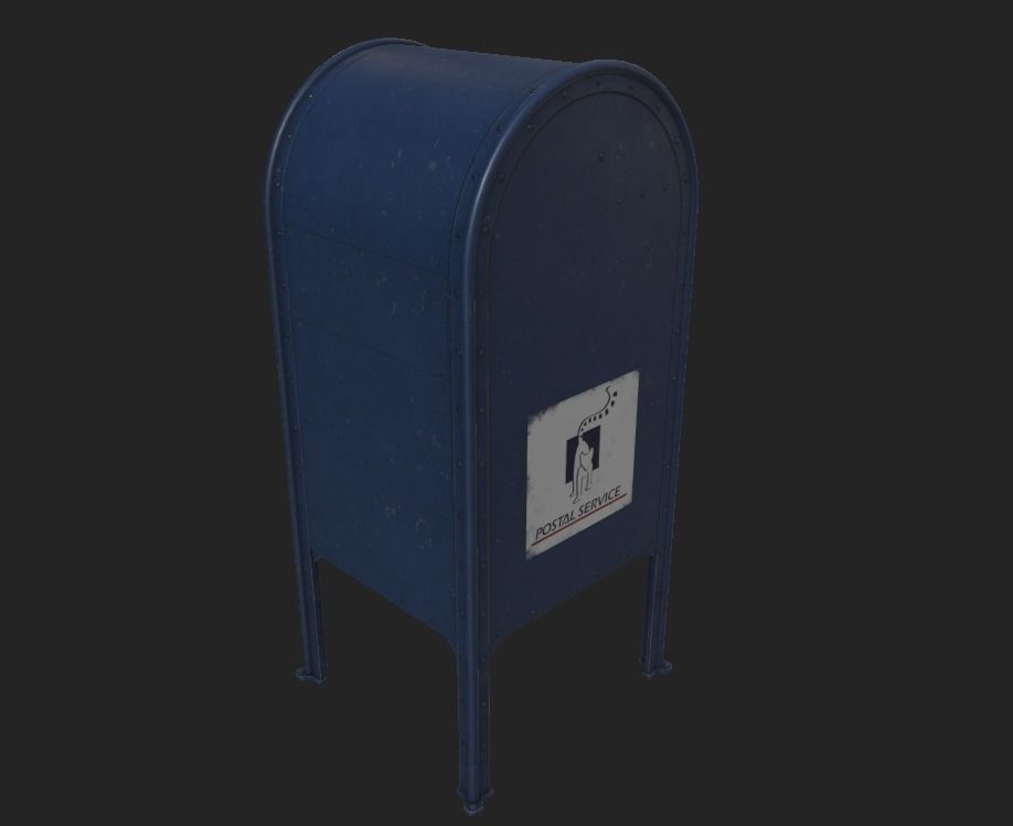 City Mailbox Low-poly 3D model_2