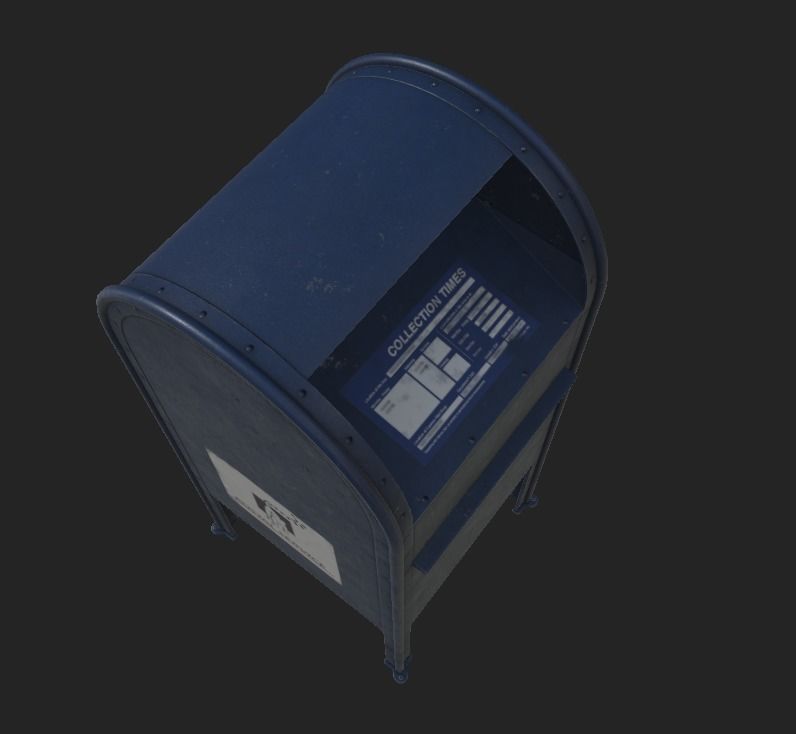 City Mailbox Low-poly 3D model_1