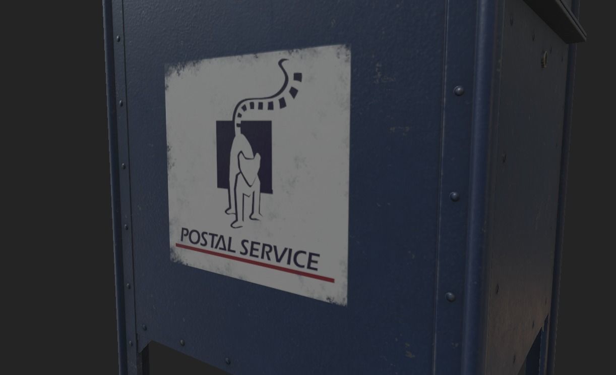 City Mailbox Low-poly 3D model_3