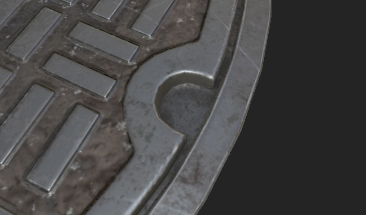 City Manhole Low-poly 3D model_5