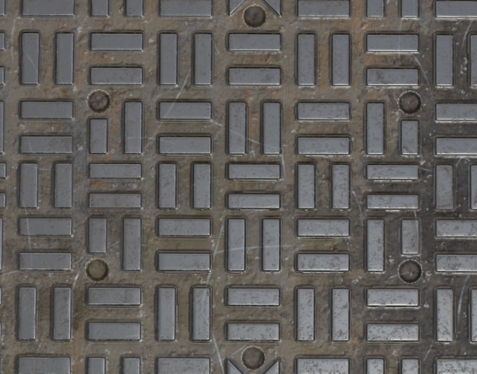 City Manhole Low-poly 3D model_4