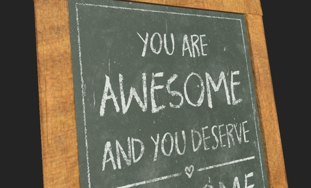 City Shop Blackboard Sign Low-poly 3D model_6