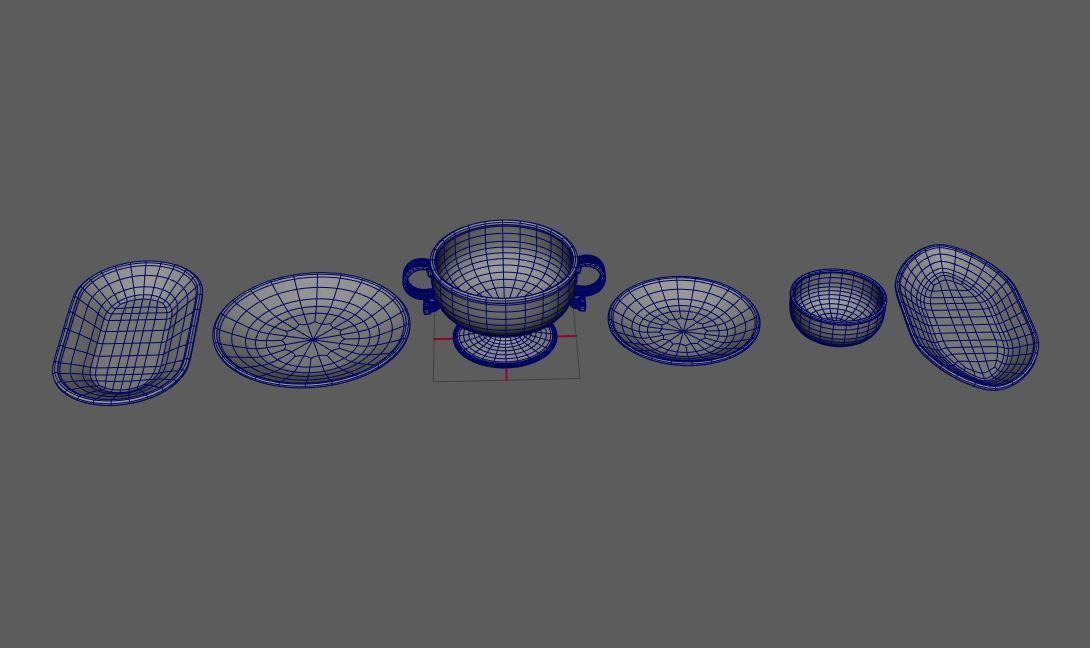 Plates - 6 Piece 3D model_3