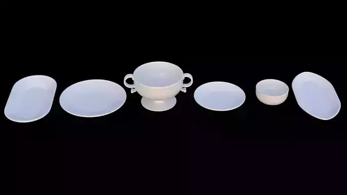 Plates - 6 Piece 3D model