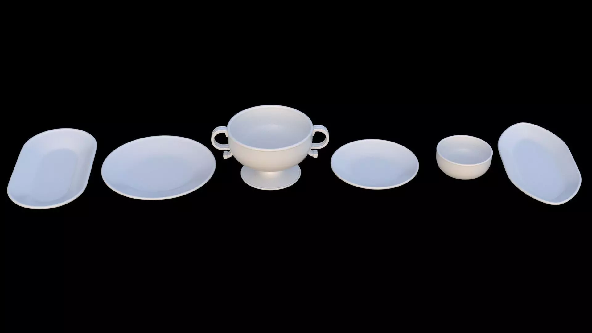 Plates - 6 Piece 3D model_0