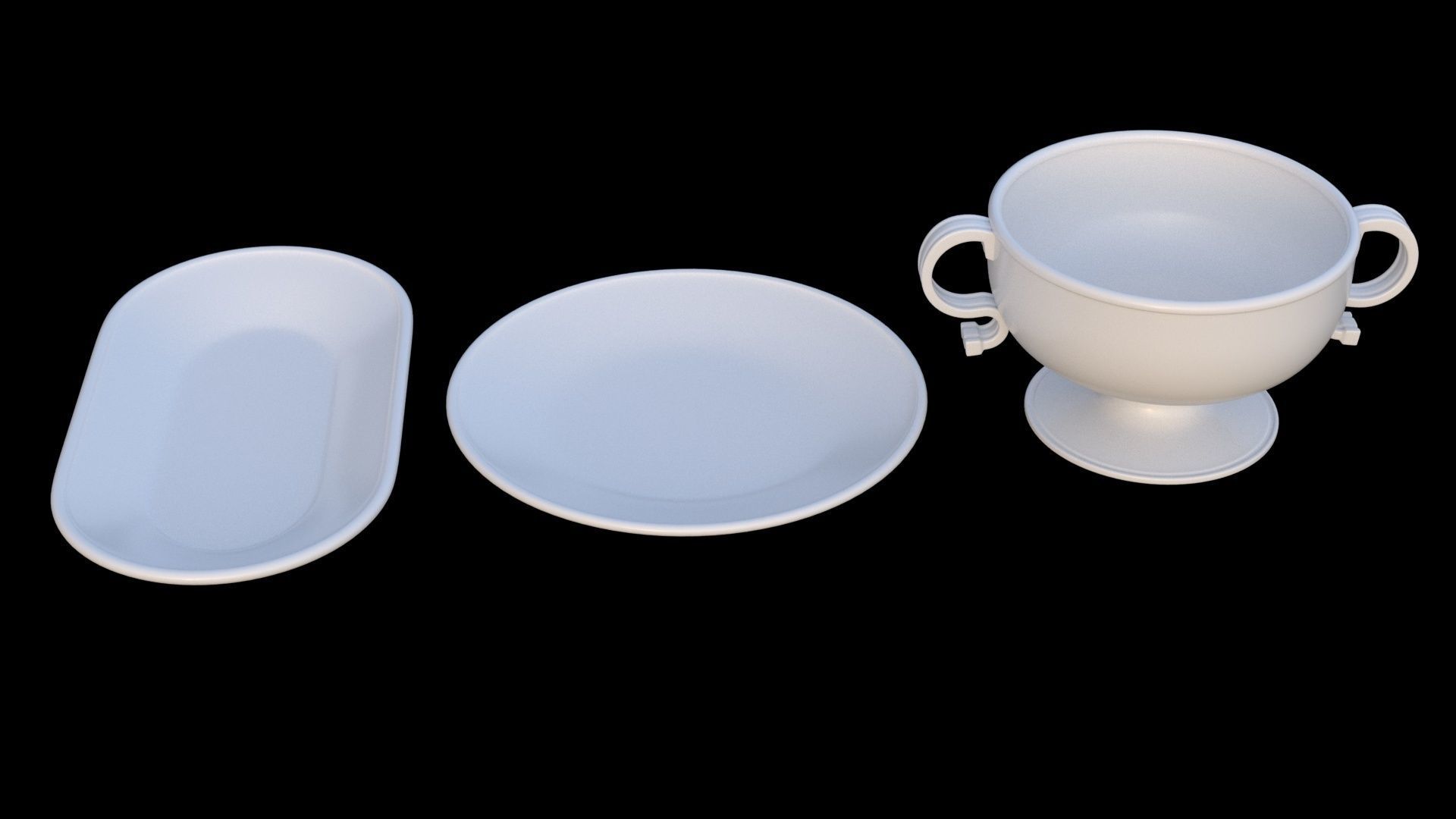Plates - 6 Piece 3D model_1