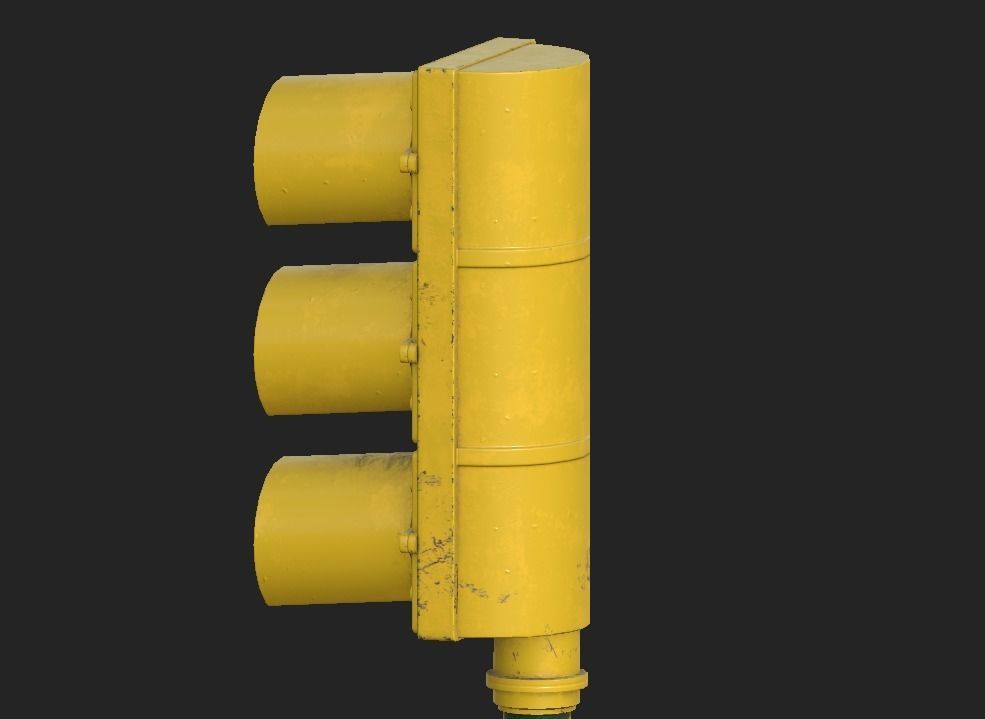 City Traffic Lamp Low-poly 3D model_6