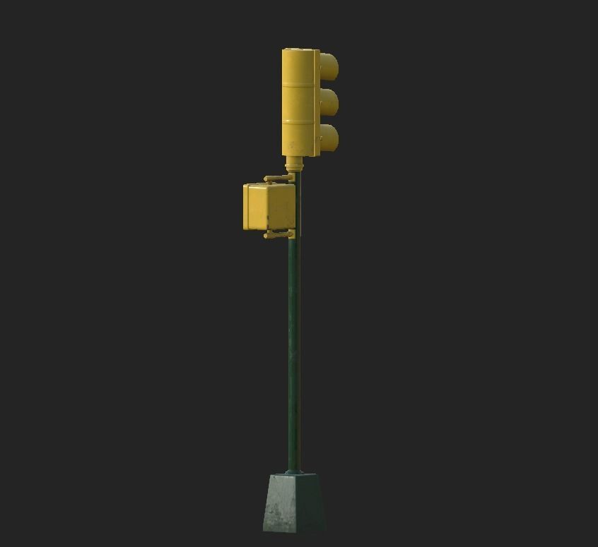 City Traffic Lamp Low-poly 3D model_2
