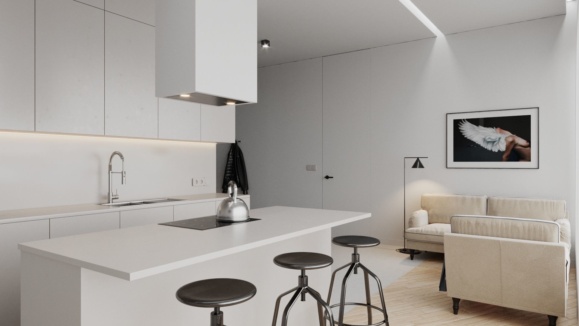 Small Apartment Scene for Cinema 4D and Corona Renderer 3D model_1