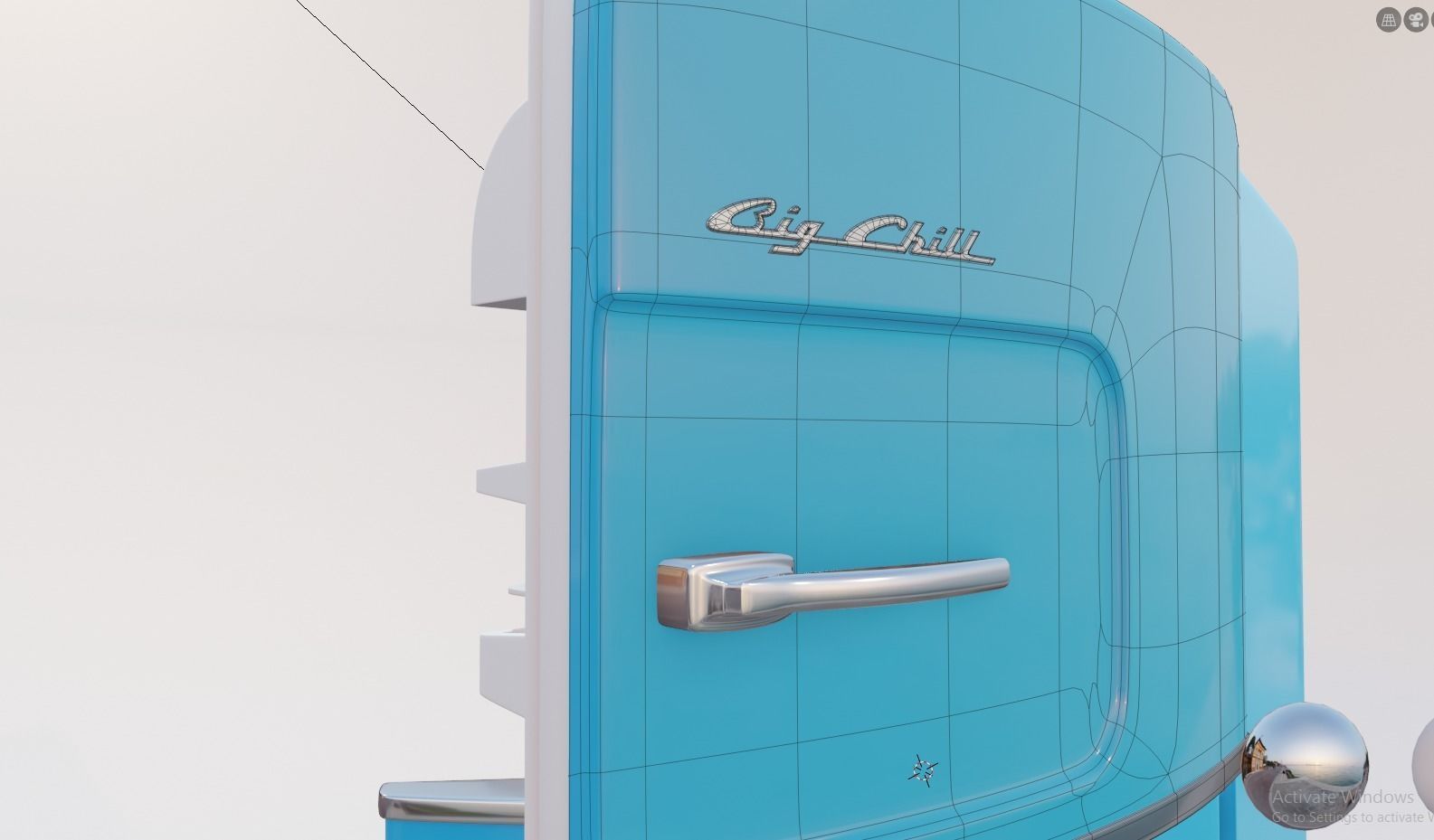 retro fridge Low-poly 3D model_6