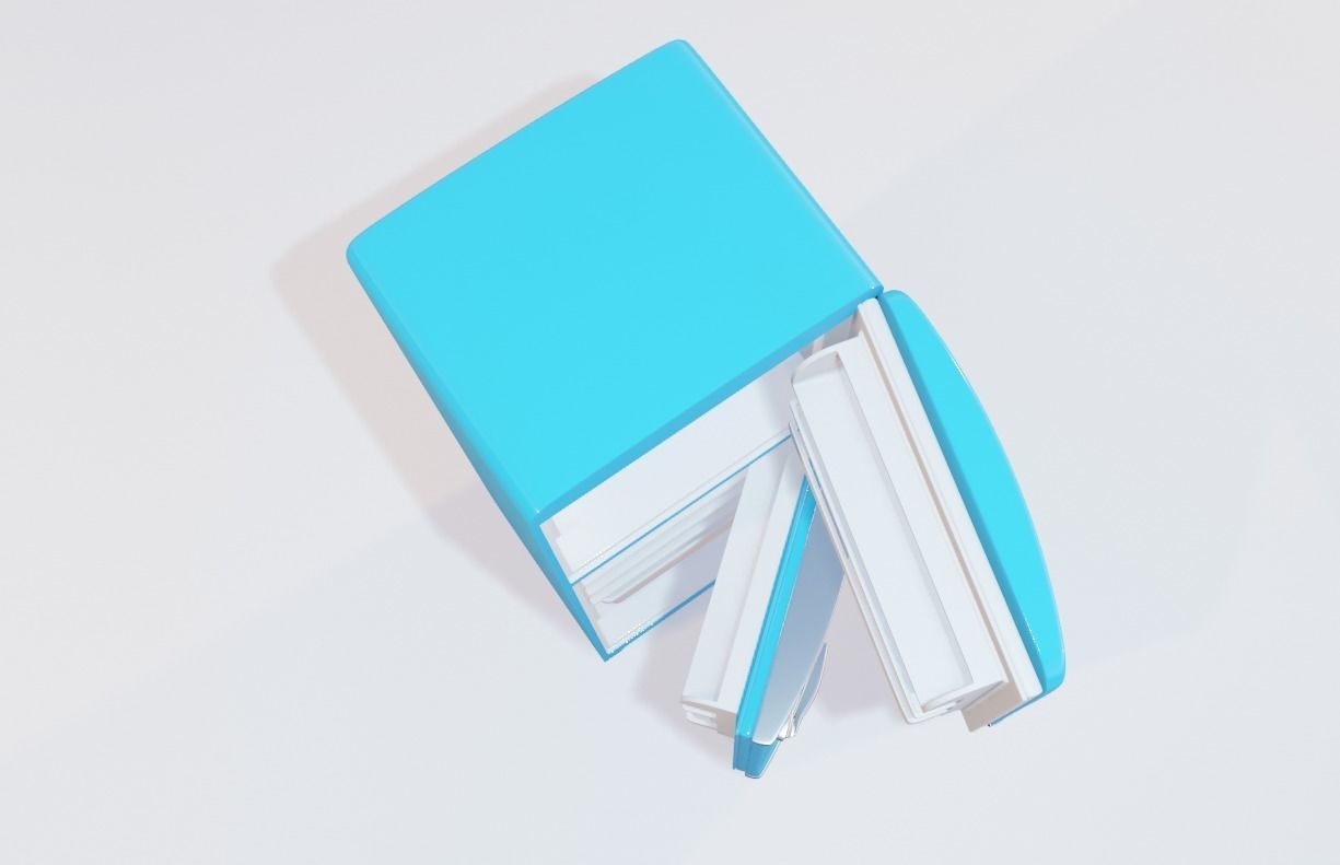 retro fridge Low-poly 3D model_10