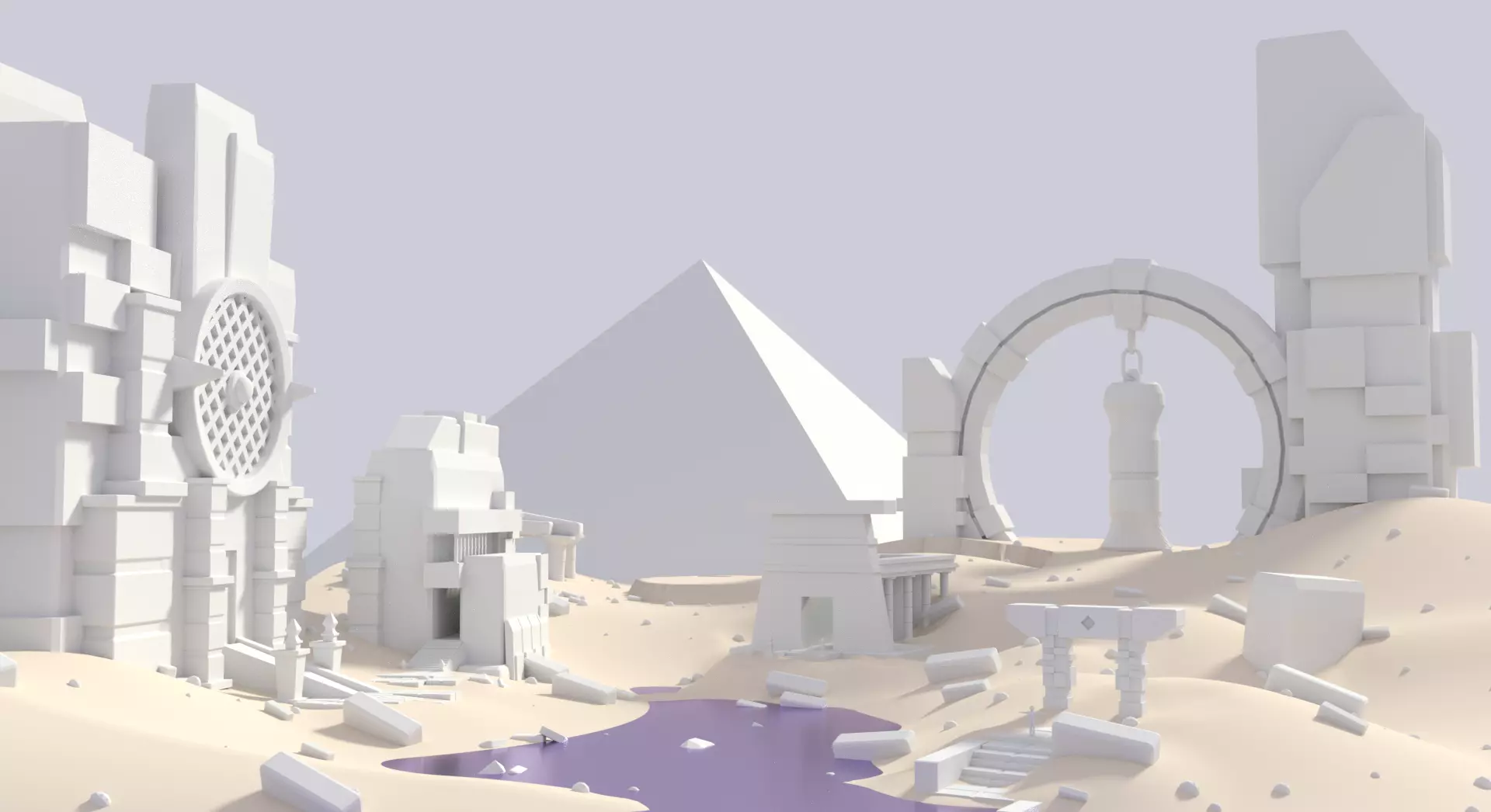 Ancient environment PART1 Low-poly 3D model