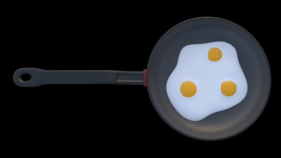 Egg Pan 3D model_2