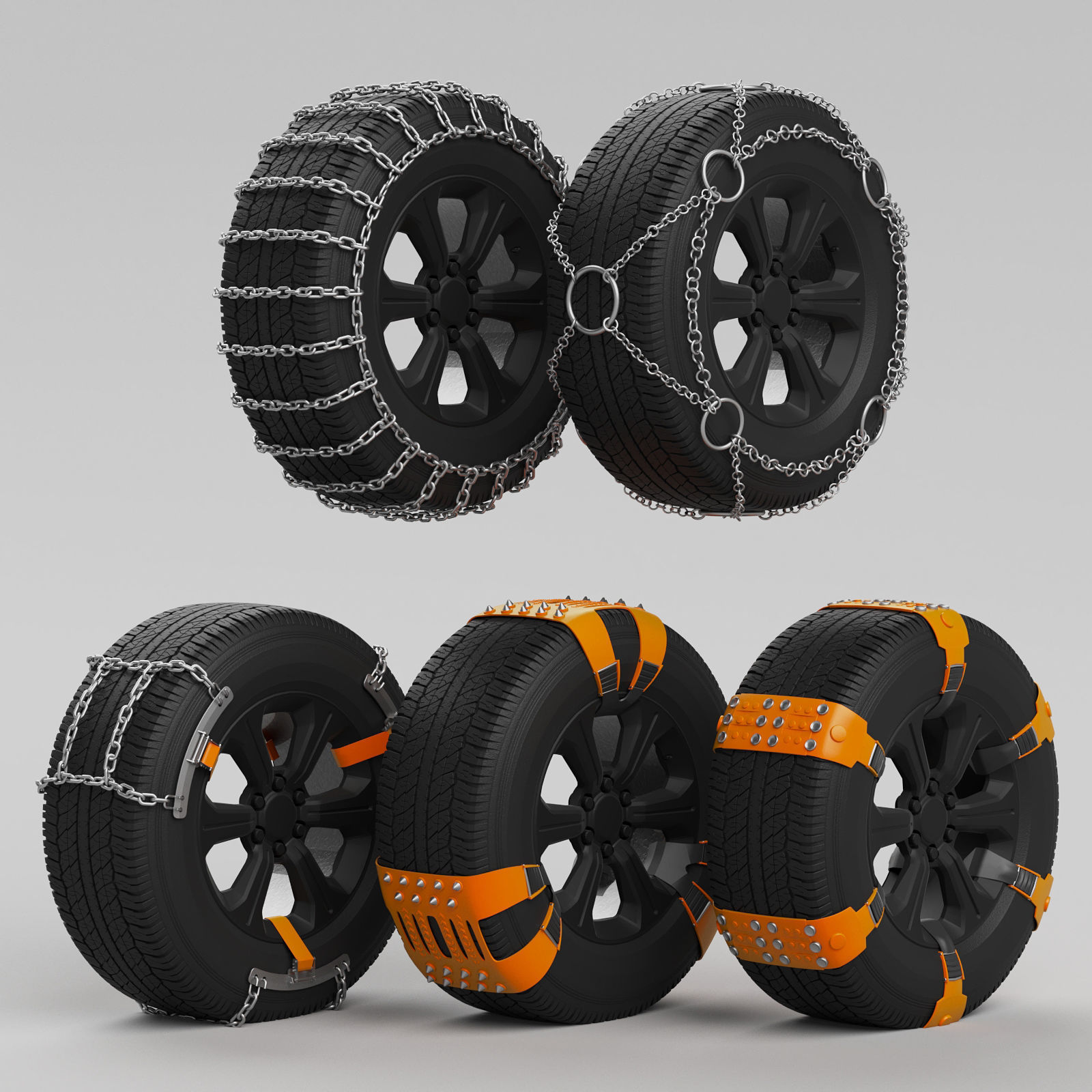 Anti slip chains 3D model_0