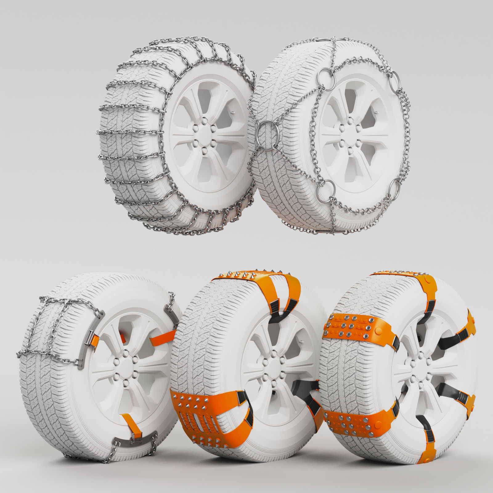 Anti slip chains 3D model_1