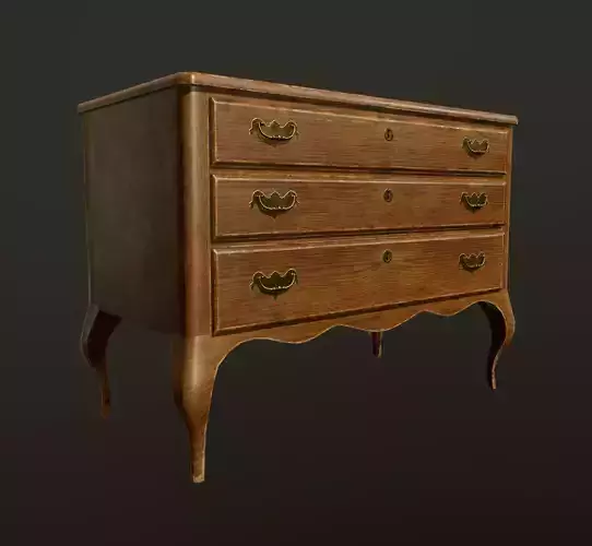 Antique commode - PBR Game Ready Low-poly 3D model