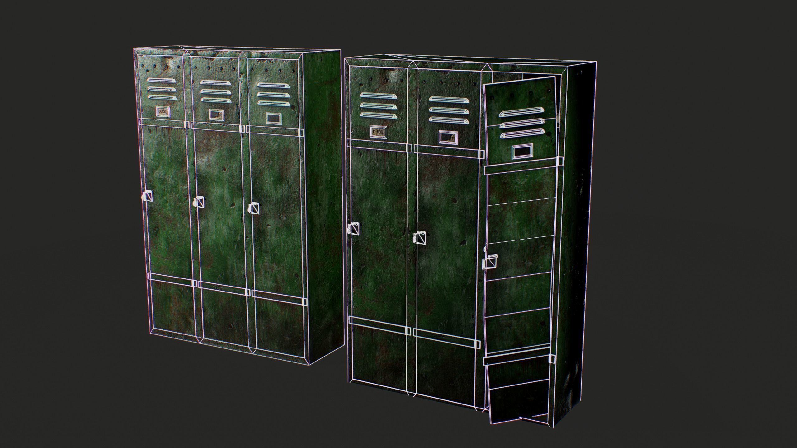 Wardrobe Changing Room Low-poly 3D model_7