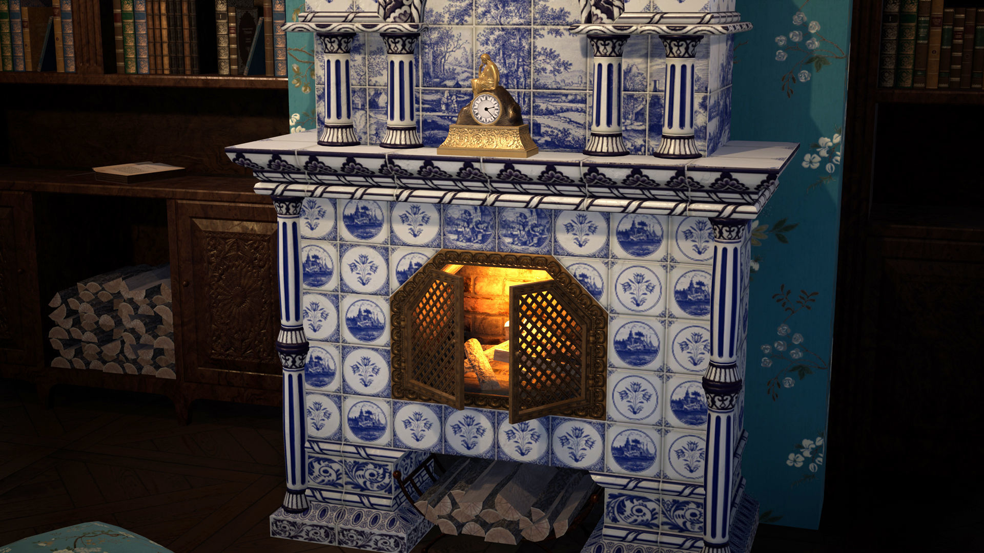 ANTIQUE LIVING ROOM UNREAL ENGINE 4 Low-poly 3D model_5