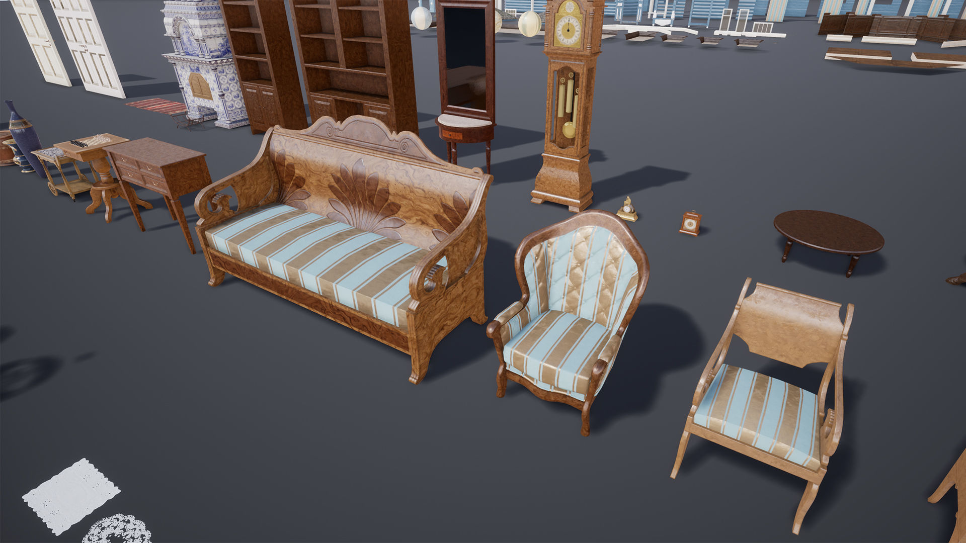 ANTIQUE LIVING ROOM UNREAL ENGINE 4 Low-poly 3D model_14