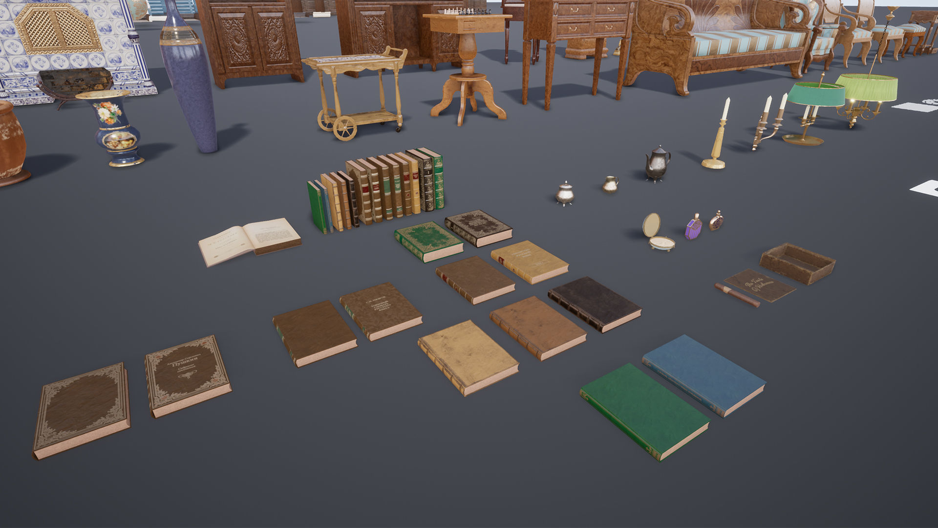 ANTIQUE LIVING ROOM UNREAL ENGINE 4 Low-poly 3D model_15