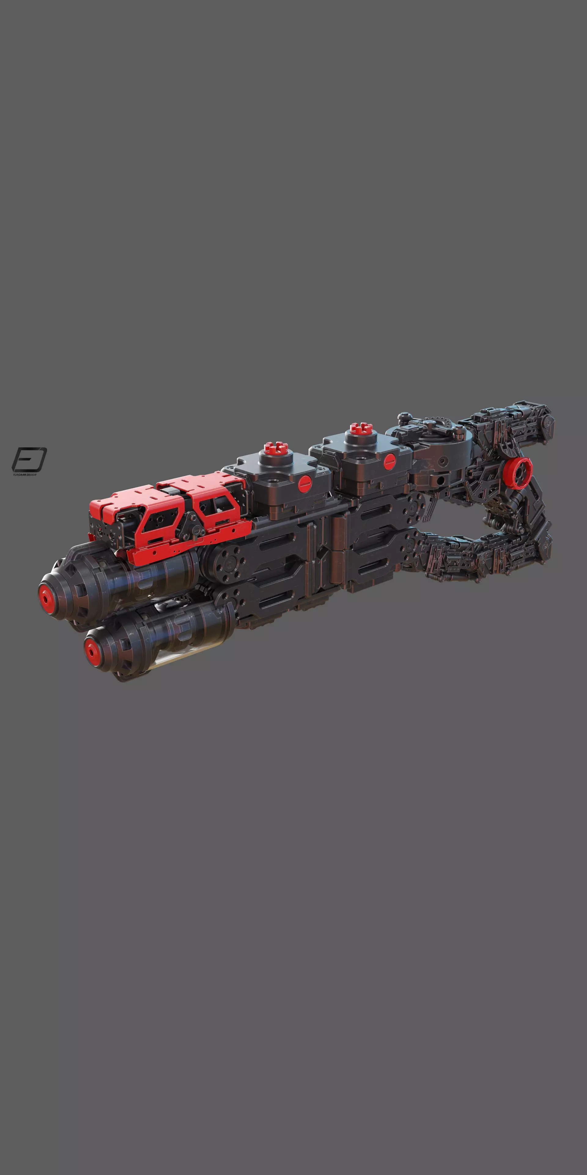 the sci-fi gun 3D model_0