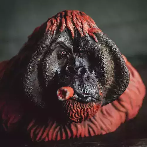 ORANGUTAN DEEP IN THOUGHT BUST 3D print model