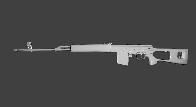 SVD Metel Low-poly 3D model