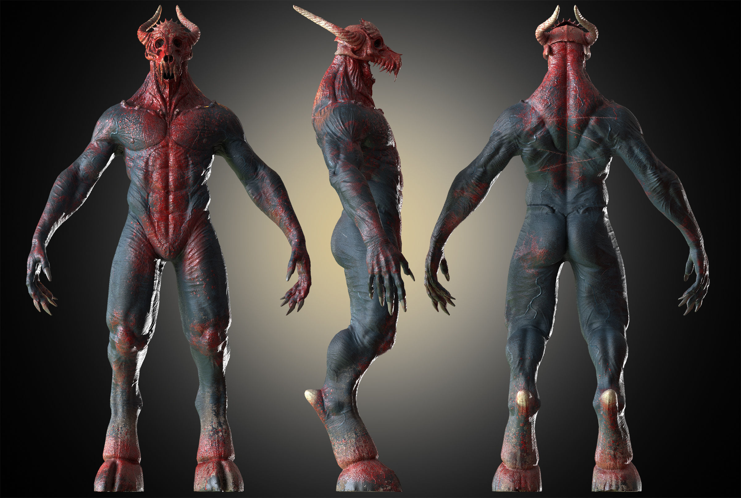 Demon Low-poly 3D model_3
