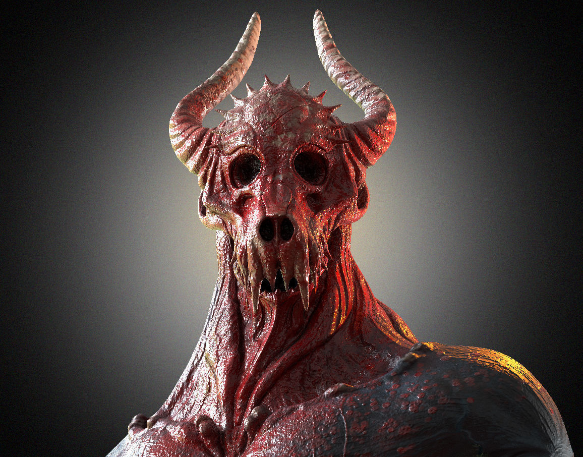 Demon Low-poly 3D model_0