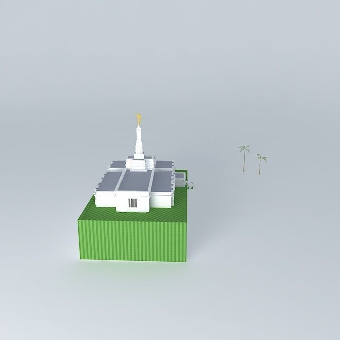 LDS Temple Mormon Temple Tampico Tamaulipas Mexico. Free 3D model_1