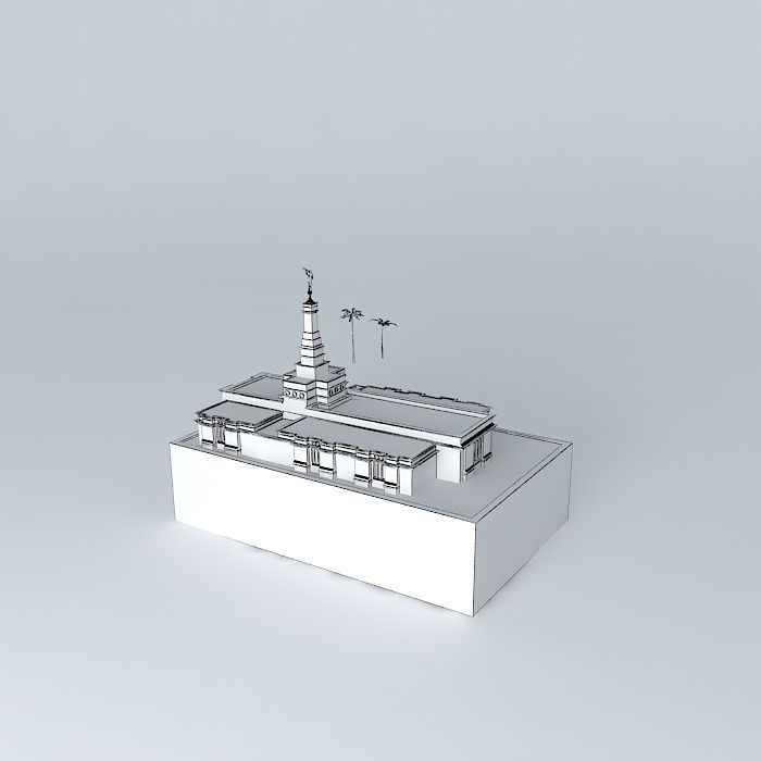 LDS Temple Mormon Temple Tampico Tamaulipas Mexico. Free 3D model_4