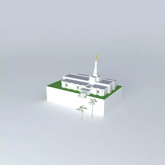 LDS Temple Mormon Temple Tampico Tamaulipas Mexico. Free 3D model_0