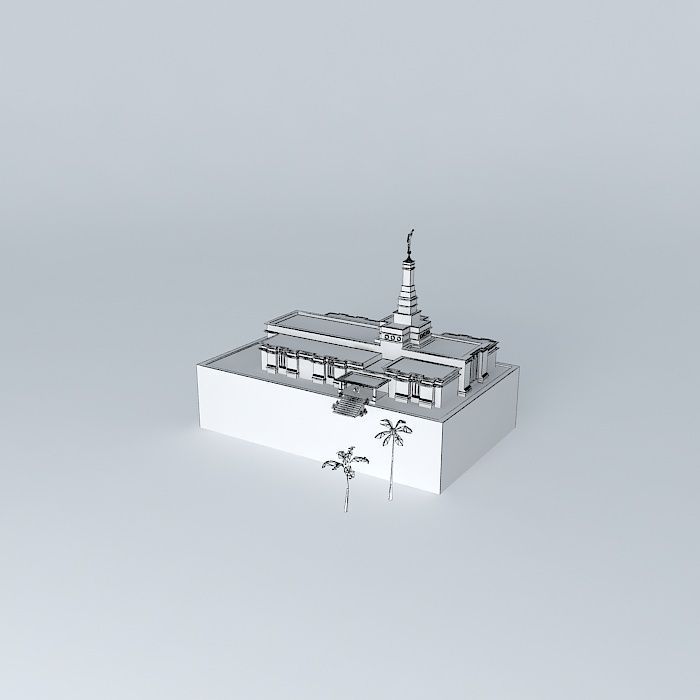 LDS Temple Mormon Temple Tampico Tamaulipas Mexico. Free 3D model_3