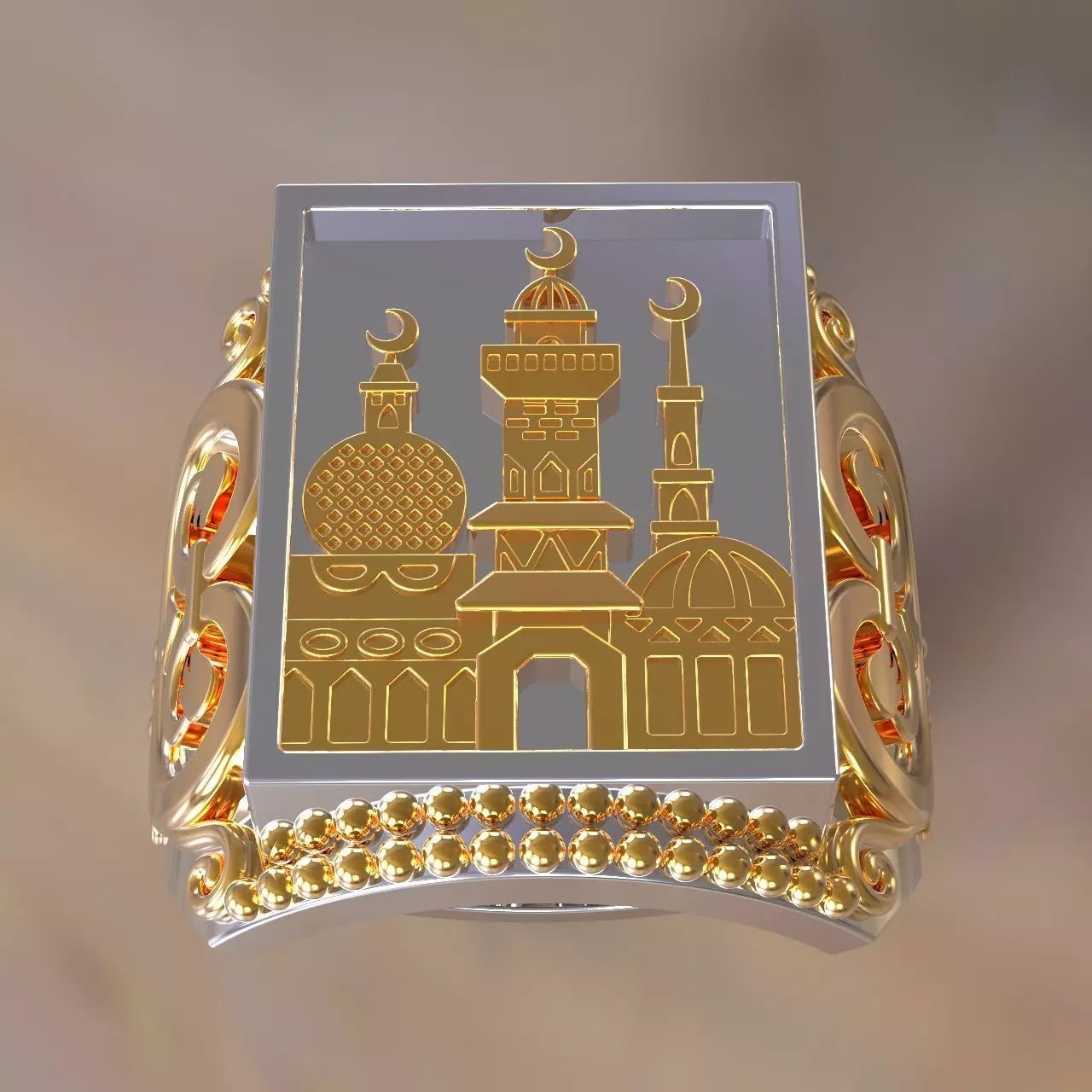 Man ring muslim mosque 3D print model