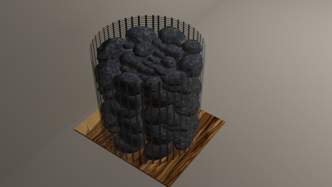 Stones pile of coal 3D model_7