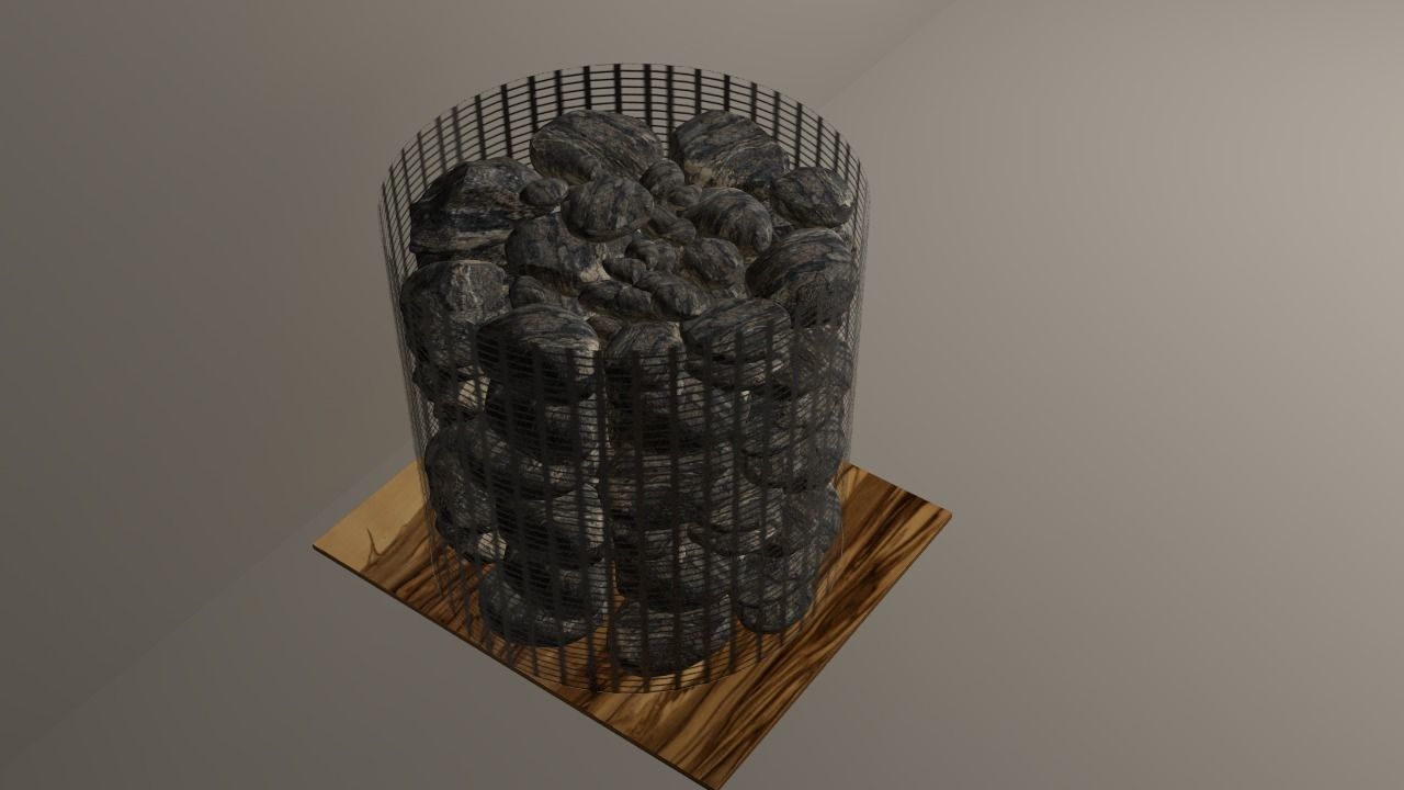 Stones pile of coal 3D model_4