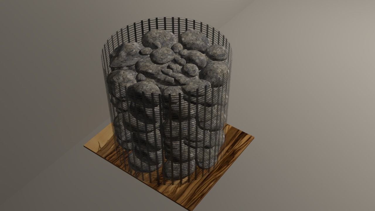 Stones pile of coal 3D model_1