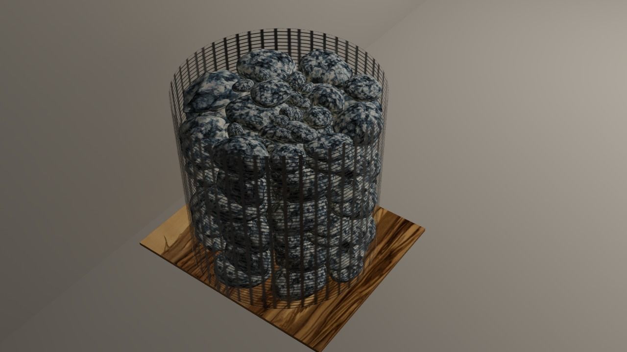 Stones pile of coal 3D model_8