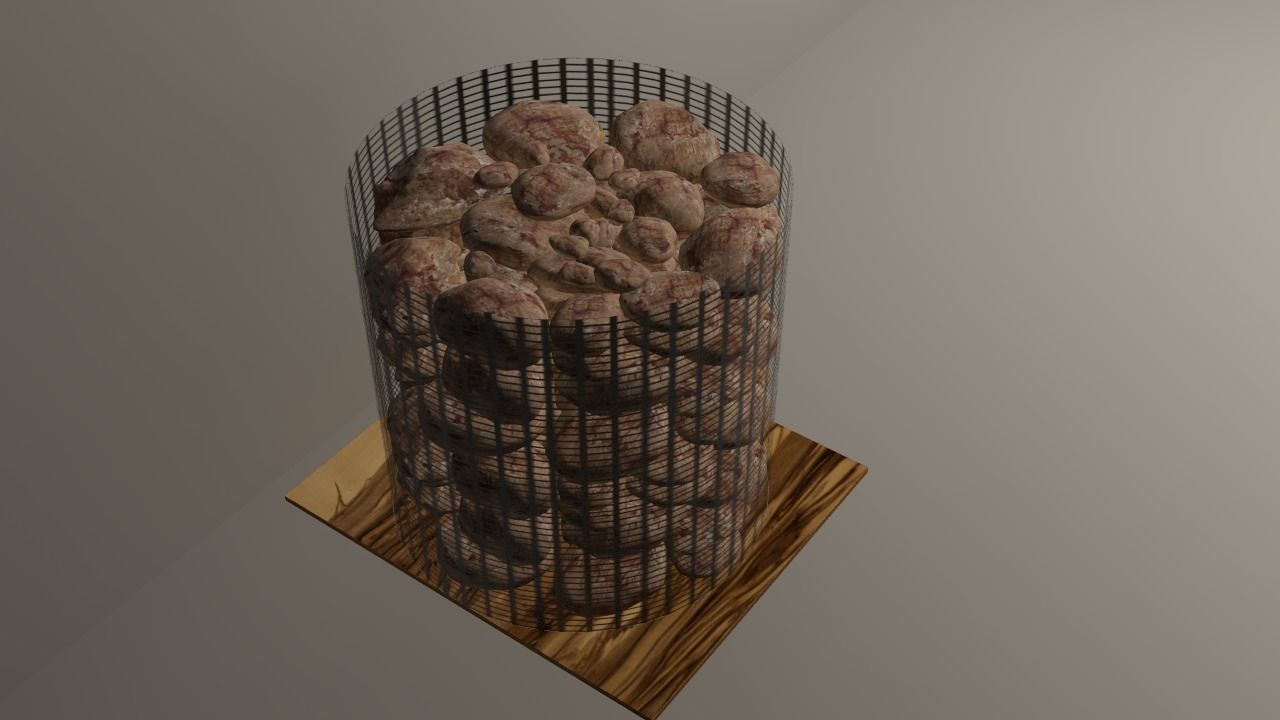 Stones pile of coal 3D model_3