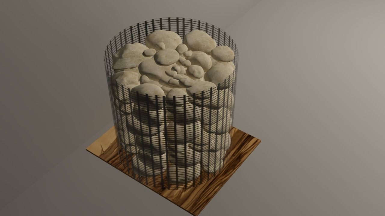 Stones pile of coal 3D model_2