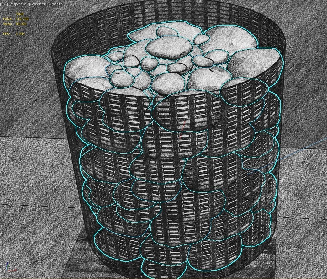 Stones pile of coal 3D model_12