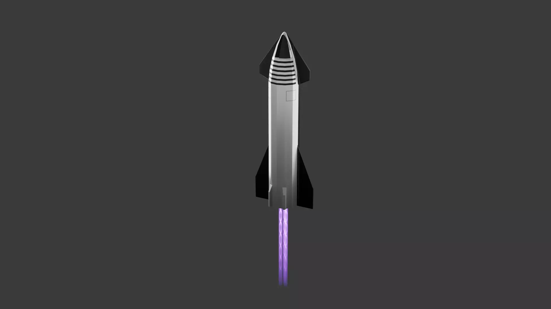 Starship - Lowpoly rocket Low-poly 3D model_0