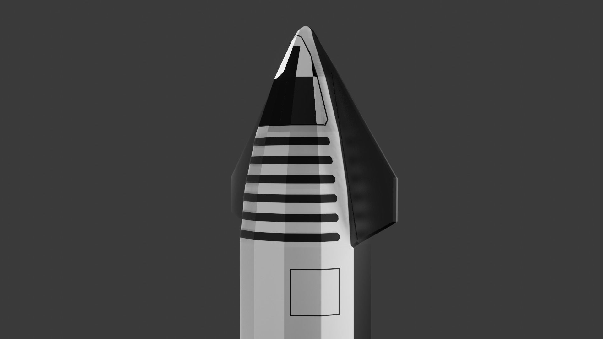 Starship - Lowpoly rocket Low-poly 3D model_3