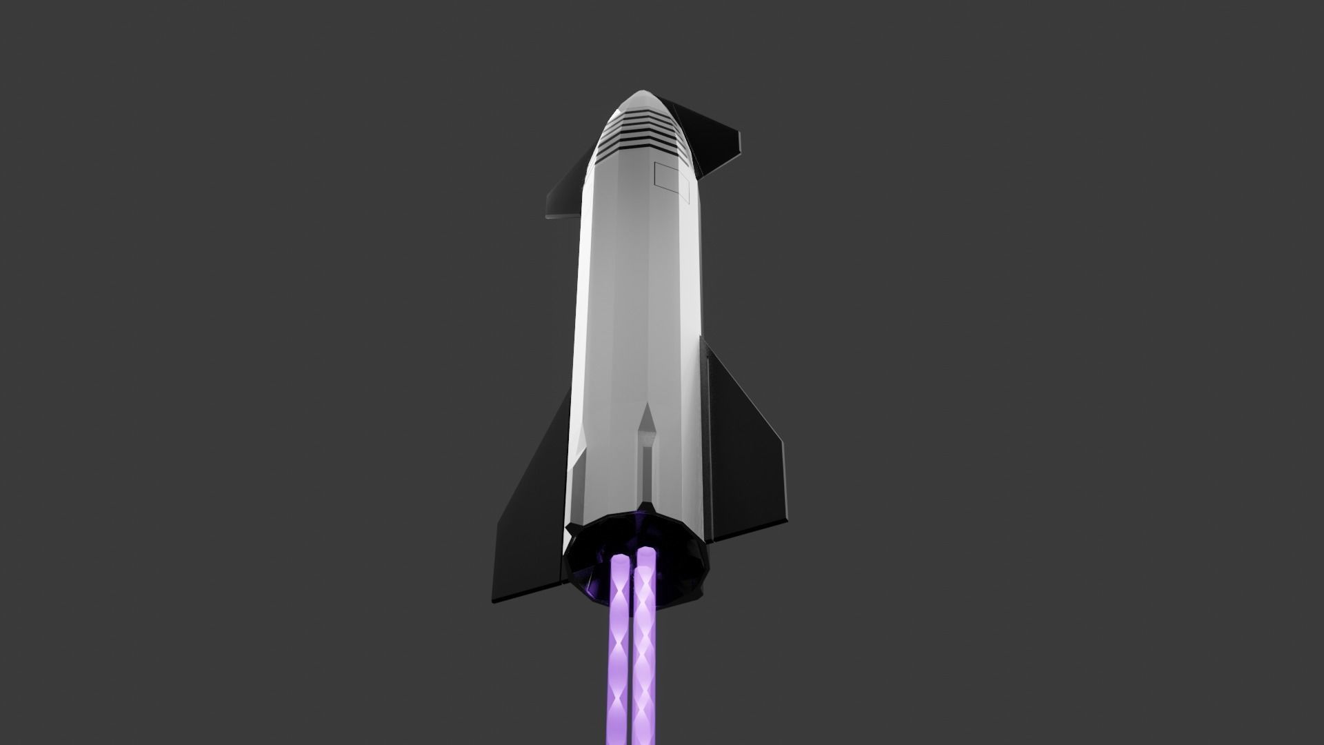 Starship - Lowpoly rocket Low-poly 3D model_2